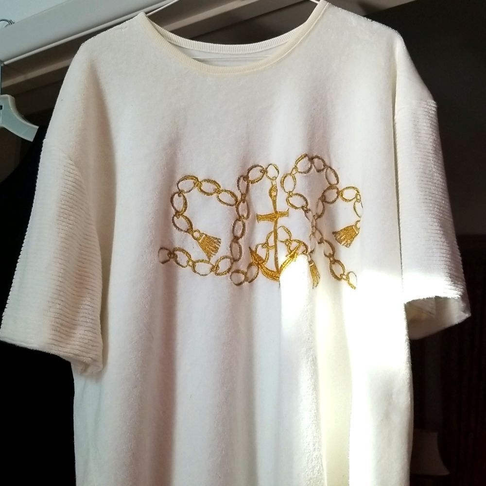 White Terrycloth Tshirt Or Swim coverup!!!